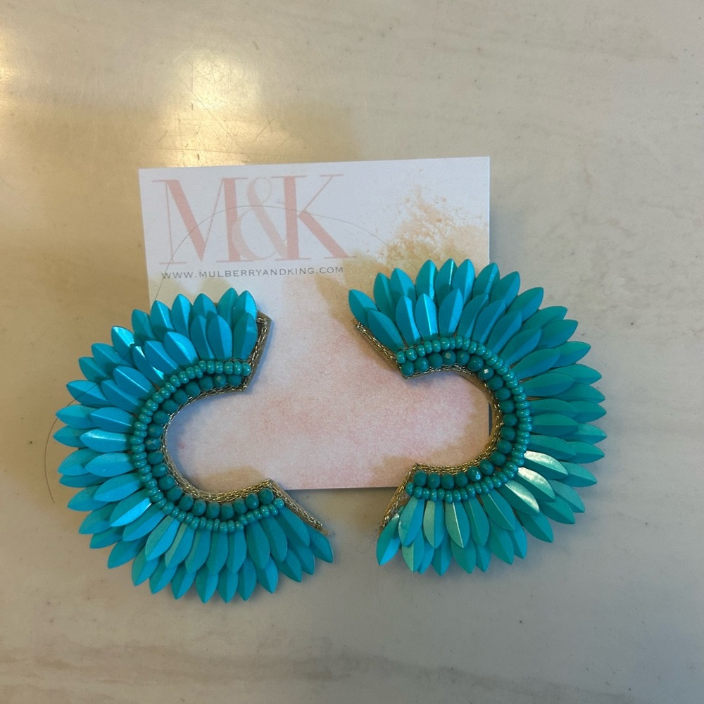 Mulberry Turquoise Beaded Earrings